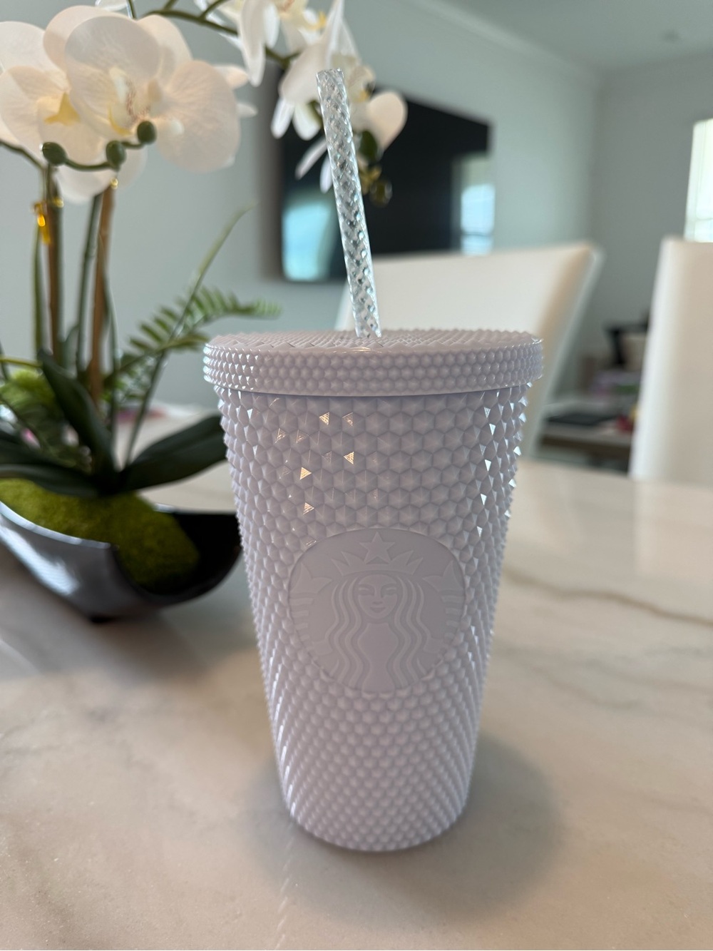 Grande 16 oz Starbucks White Studded Tumbler Brand New